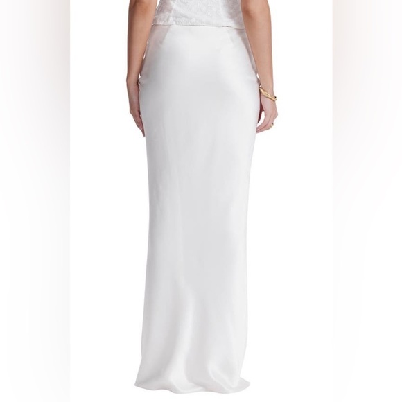 House of CB Sydel White Satin Bias Cut Maxi Skirt, Large - Picture 4 of 5